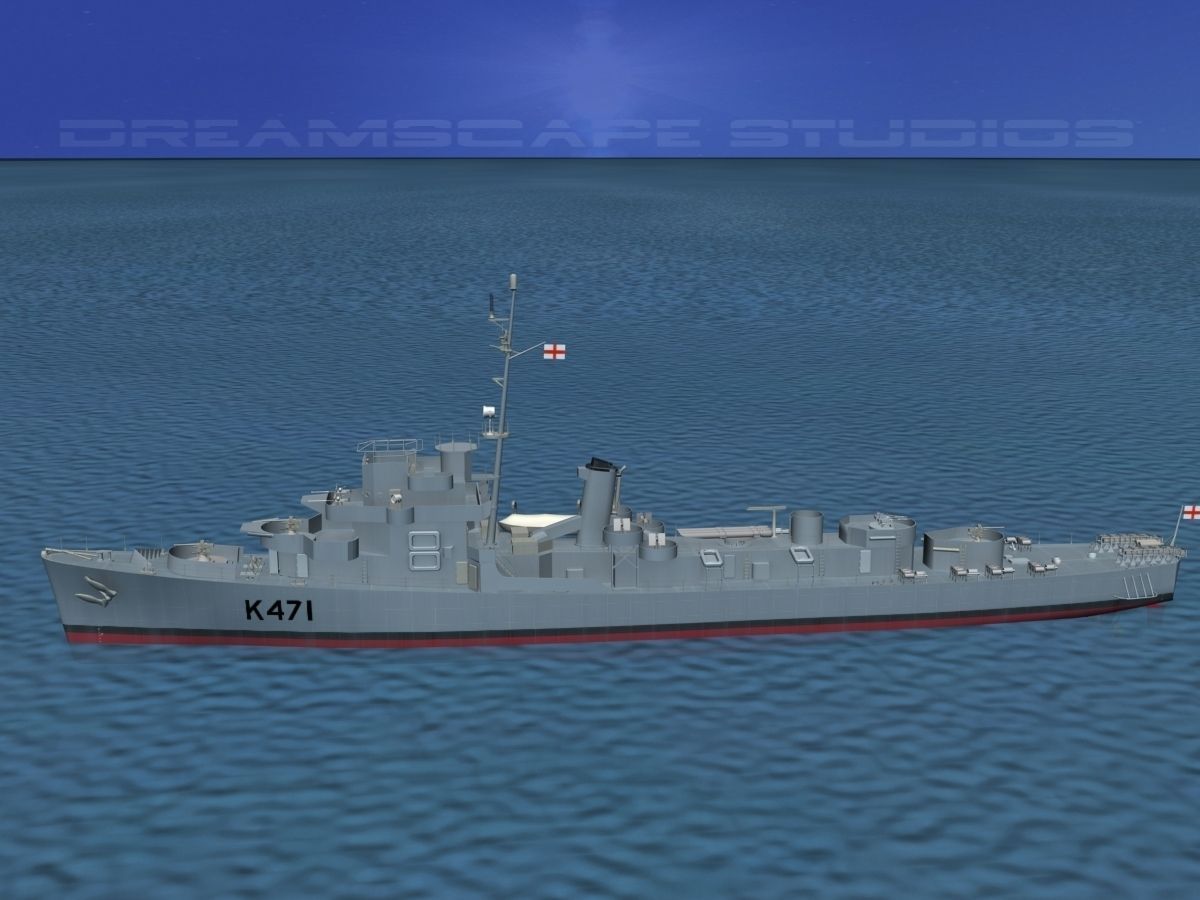 UK Captains Class Frigate HMAV Cooke 3D model_8