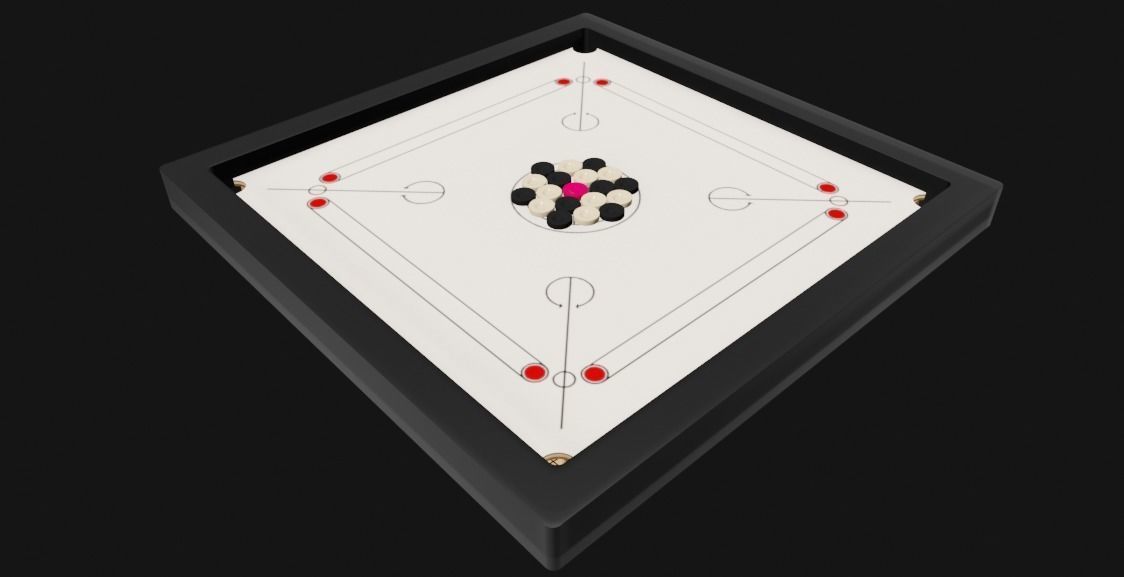 Carrom Board and Stool 3D Model Free Download free 3D