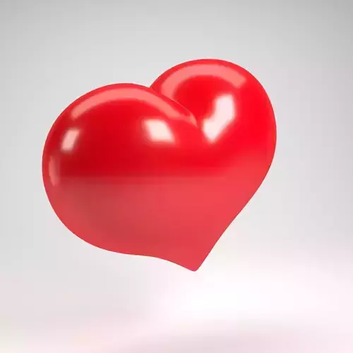heart floating in air 3D model