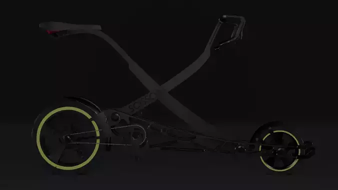 Scissors future bike concept  Low-poly 3D model