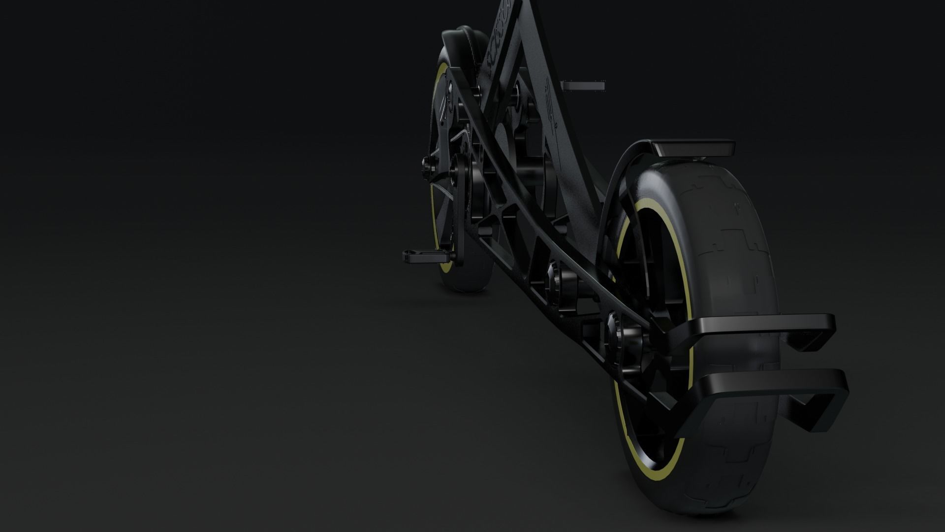 Scissors future bike concept  Low-poly 3D model_5