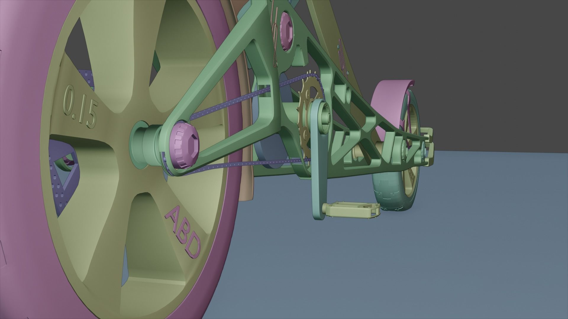 Scissors future bike concept  Low-poly 3D model_7