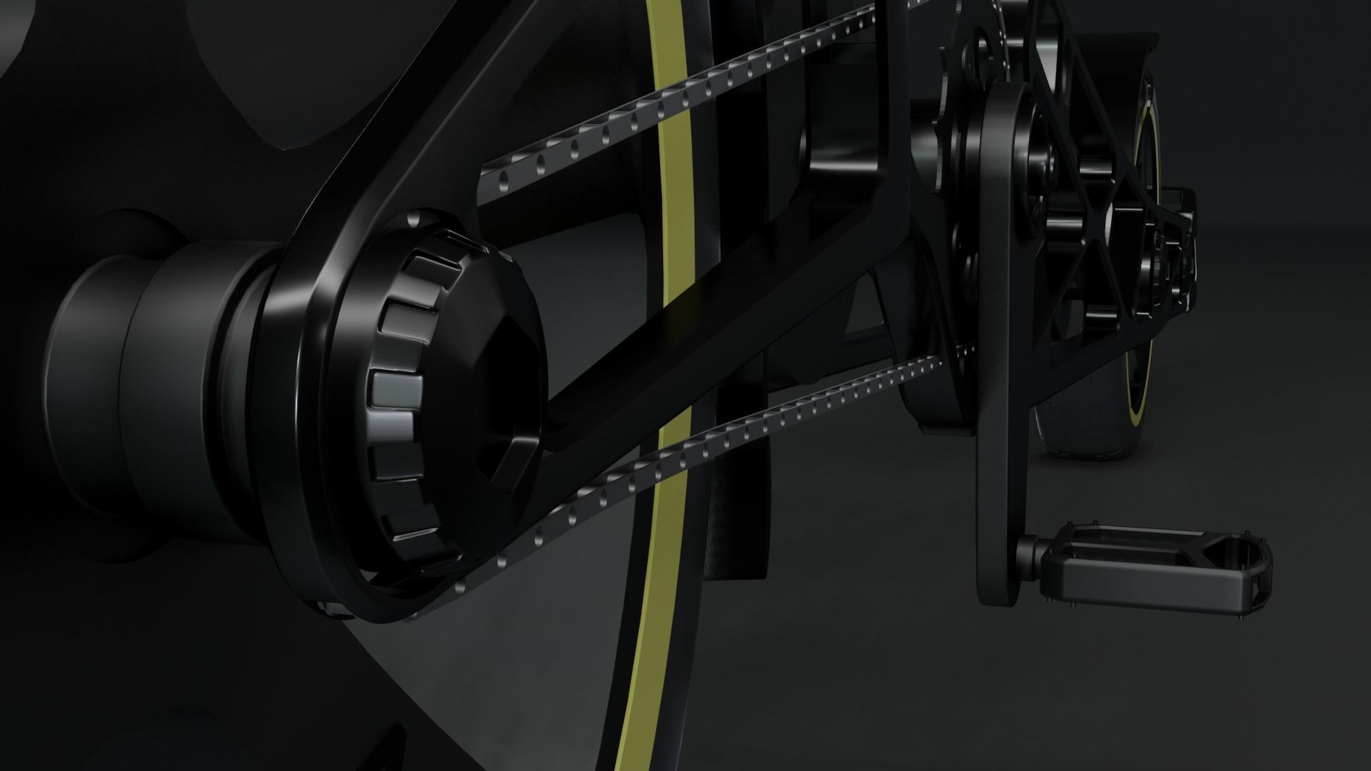 Scissors future bike concept  Low-poly 3D model_4