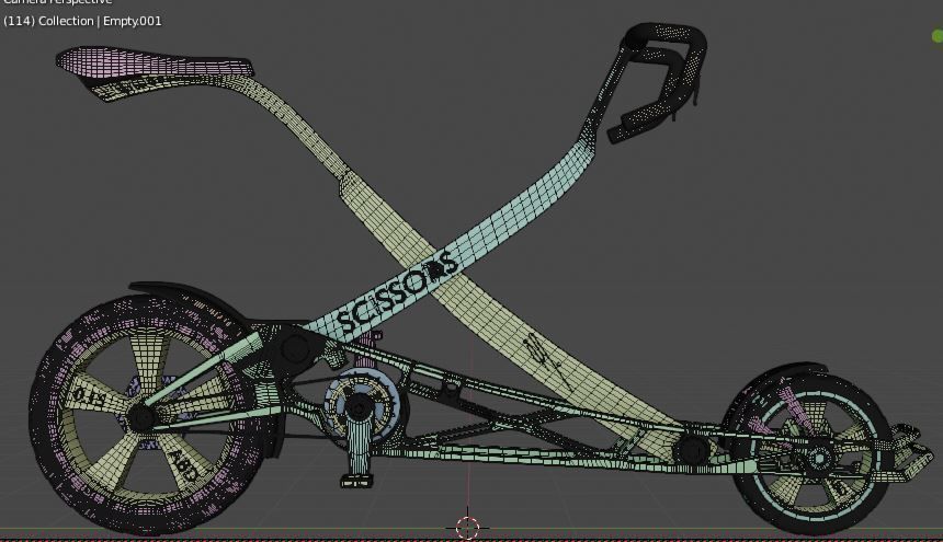 Scissors future bike concept  Low-poly 3D model_15
