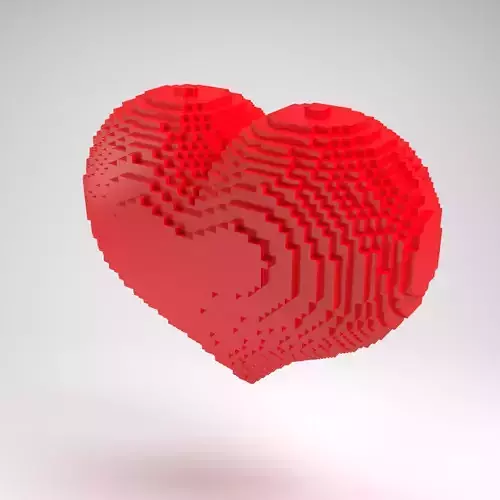 heart made of lego bricks