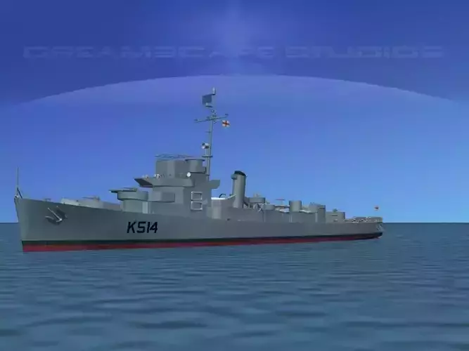 UK Captains Class Frigate HMAV Lawford 3D model