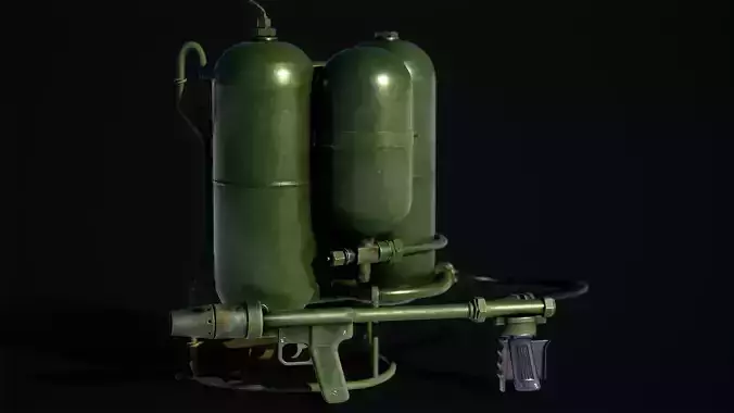 M2-2 flamethrower Low-poly 3D model