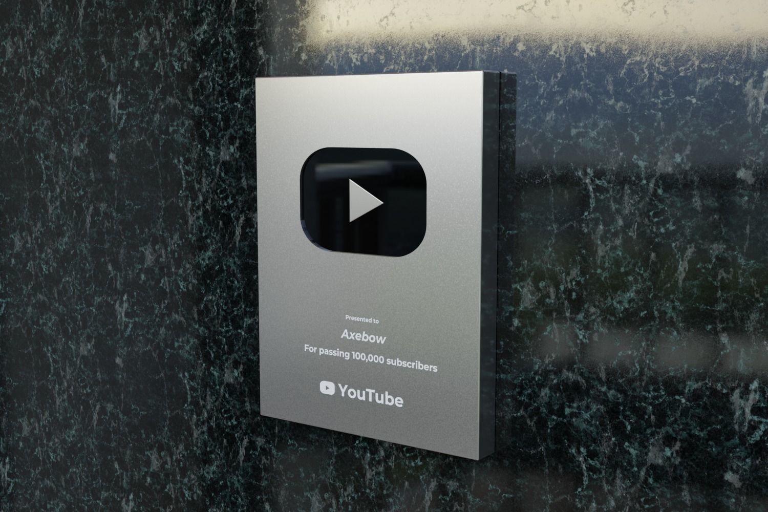 Decoration Props - YouTube Silver Play Button Prop Low Poly Free low-poly 3D model_2