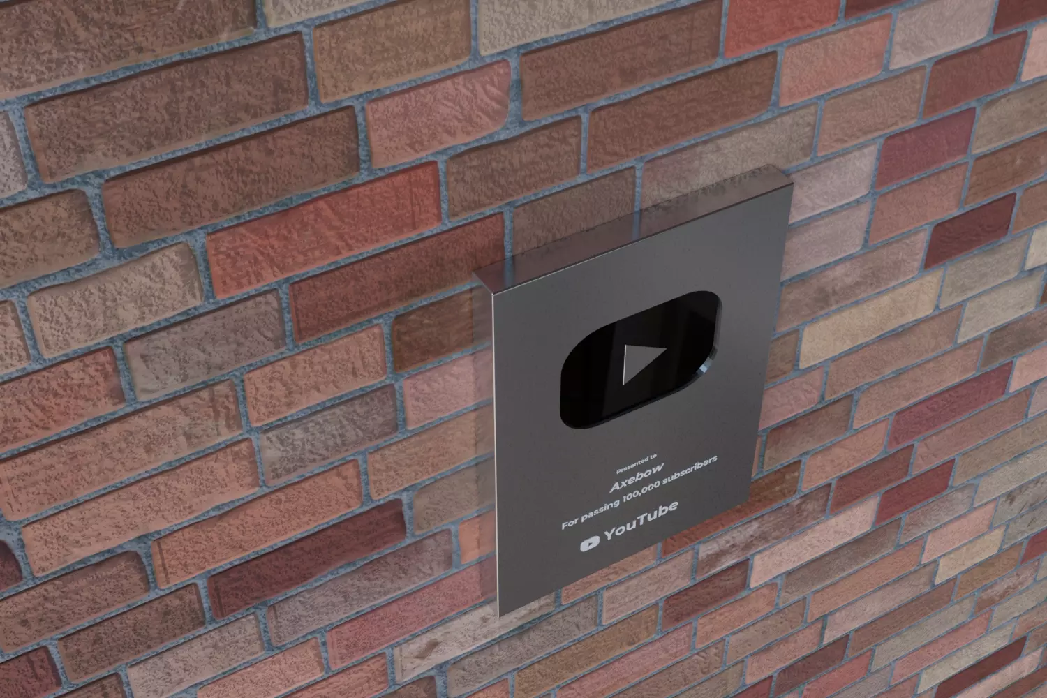 Decoration Props - YouTube Silver Play Button Prop Low Poly Free low-poly 3D model_0