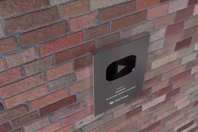 Decoration Props - YouTube Silver Play Button Prop Low Poly