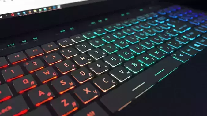 English and Russian Latin Cyrillic keyboard Laptop V-ray Corona 3D model