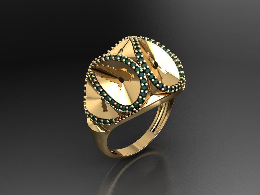 P223- Diamond ring 3D print model_1