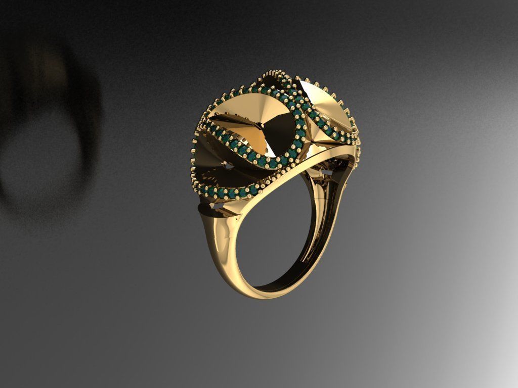 P223- Diamond ring 3D print model_4