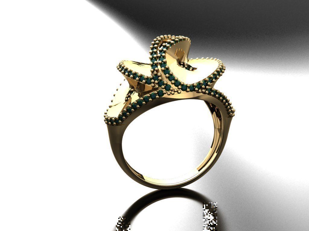 P224- Diamond ring 3D print model_4