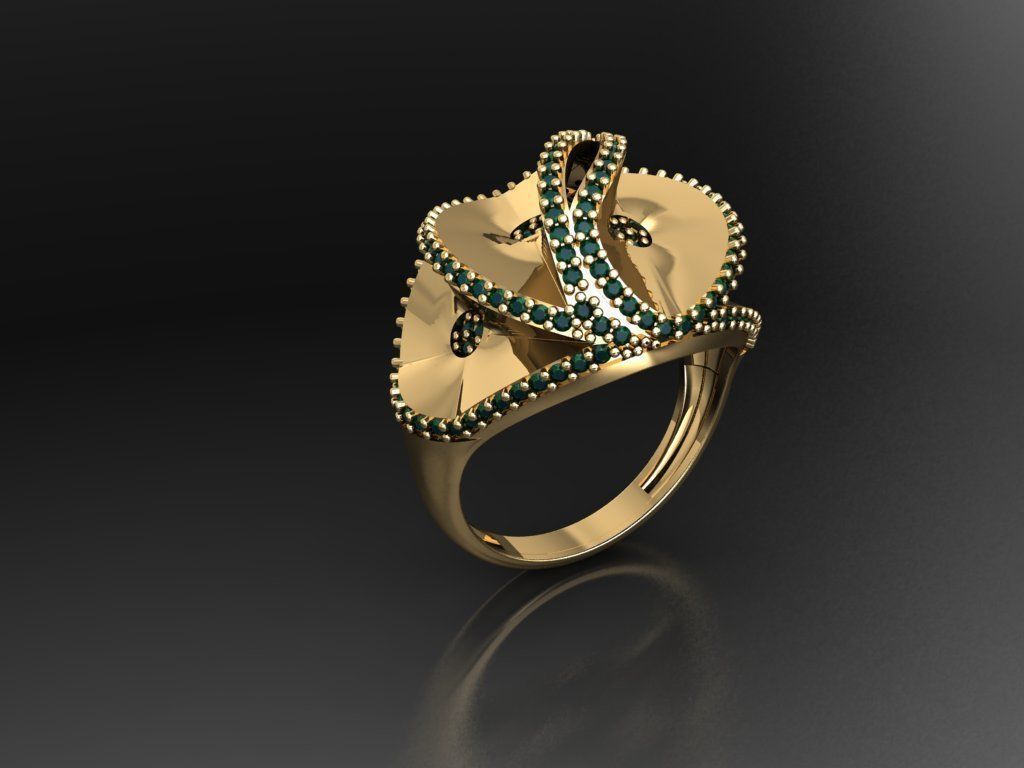 P224- Diamond ring 3D print model_1
