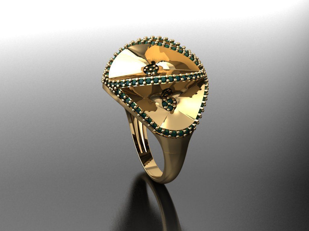 P224- Diamond ring 3D print model_3