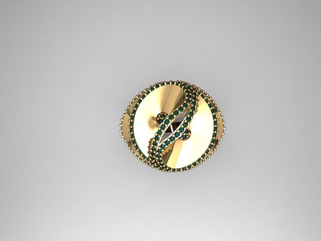 P224- Diamond ring 3D print model_2