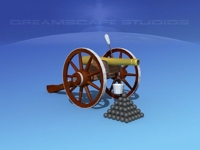 Model 1841 6lb field cannon 3D model