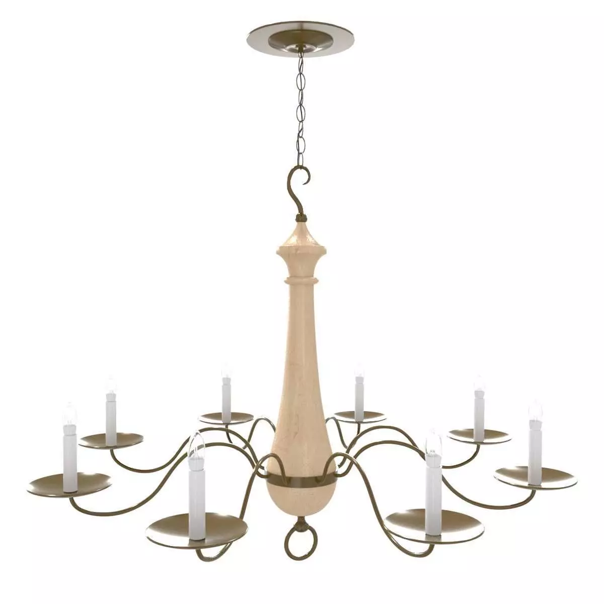1960s Italian Six Light Petal Chandelier 3D model