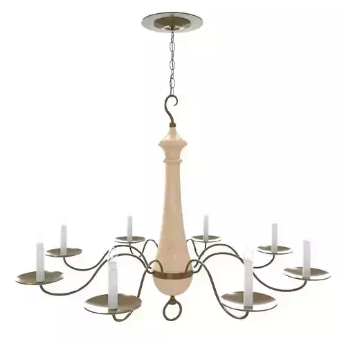 1960s Italian Six Light Petal Chandelier 3D model