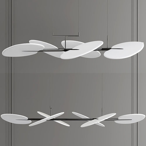 BOTANICA pendant light with leaves hanging from ceiling 3D model