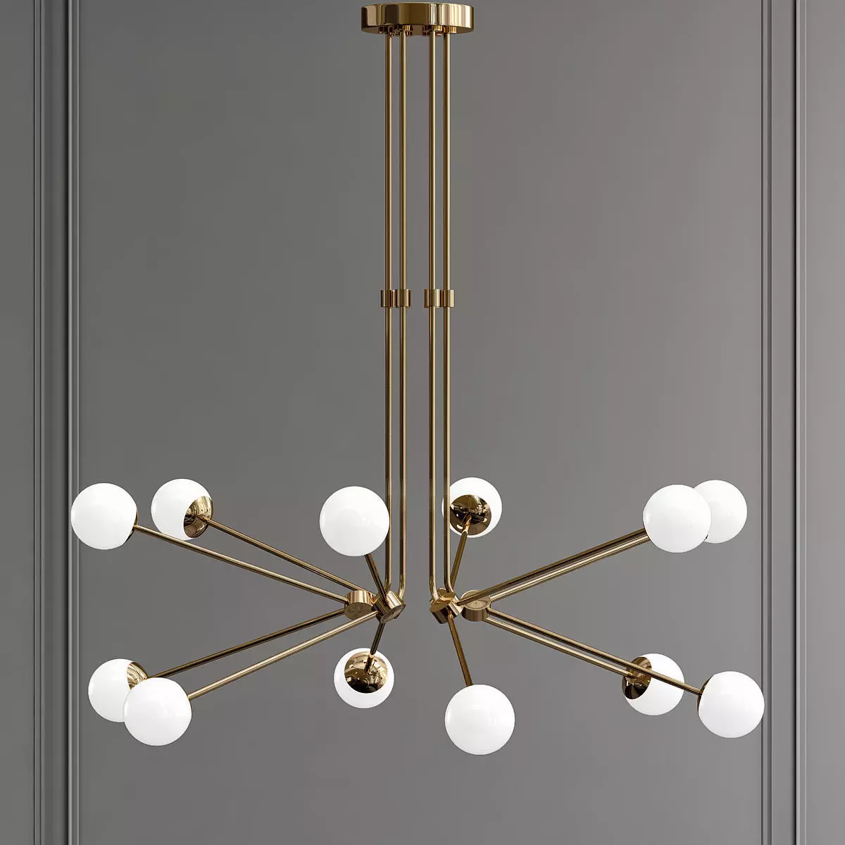 BULLARM modern brass chandelier with balls 3D model