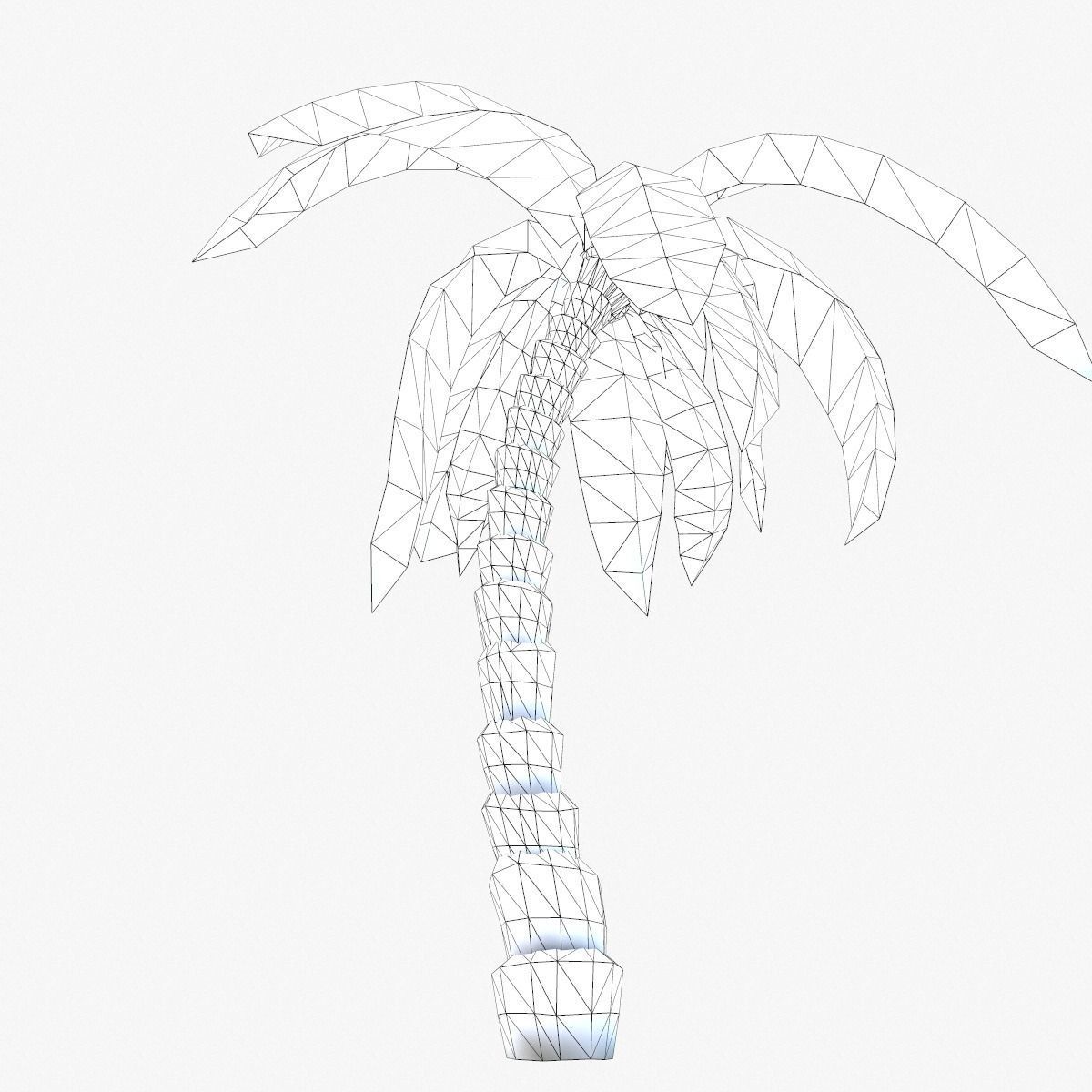 Cartoon Palm Tree Low-poly 3D model_7
