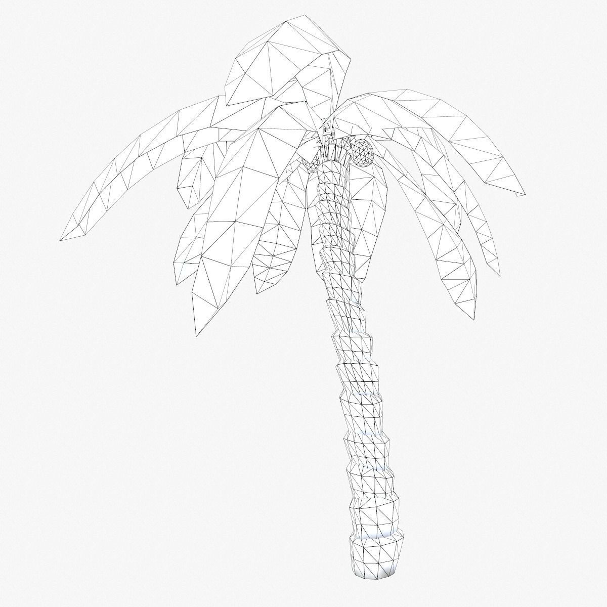 Cartoon Palm Tree Low-poly 3D model_8