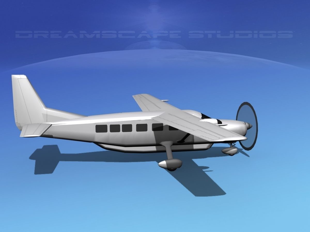 Cessna C208 Caravan LP SS Low-poly 3D model_4