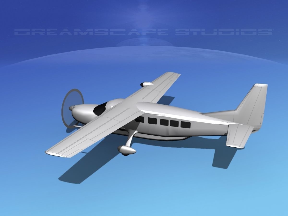 Cessna C208 Caravan LP SS Low-poly 3D model_8