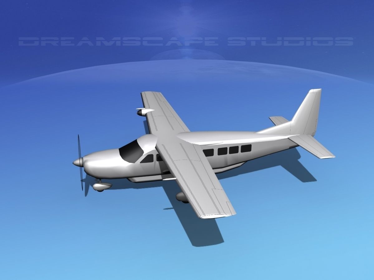 Cessna C208 Caravan LP SS Low-poly 3D model_9