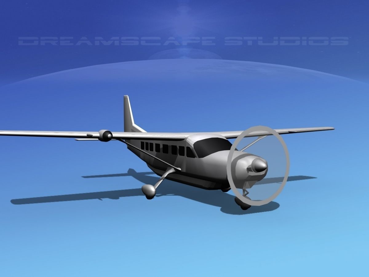 Cessna C208 Caravan LP SS Low-poly 3D model_2