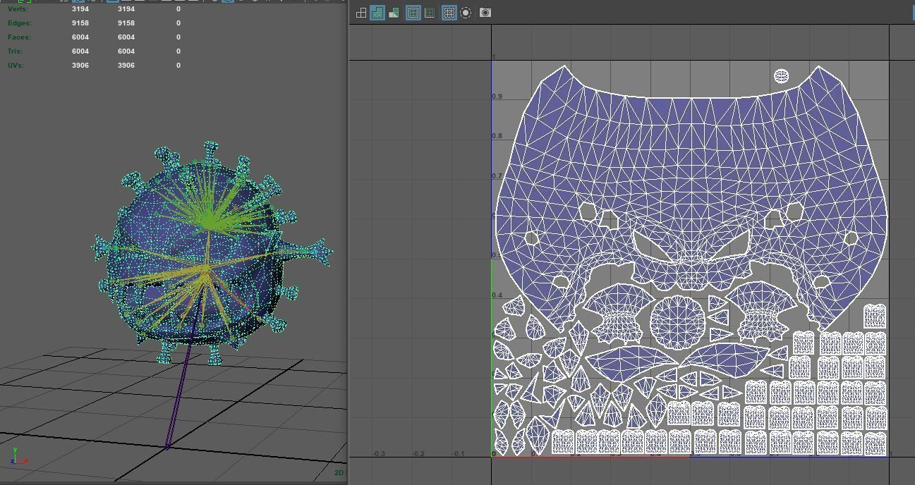 Covid monster Low-poly 3D model_8