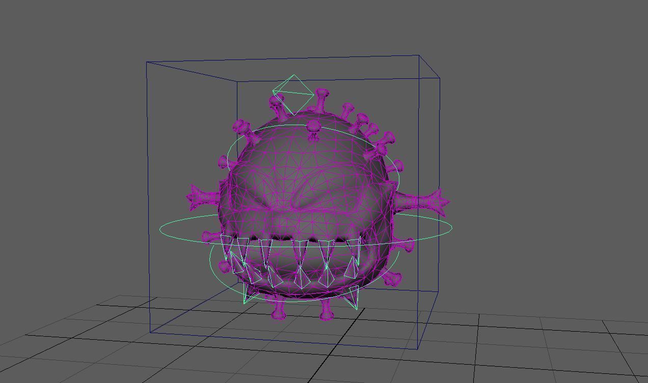 Covid monster Low-poly 3D model_7