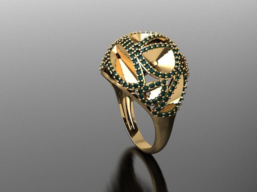 P230- Diamond ring 3D print model_2
