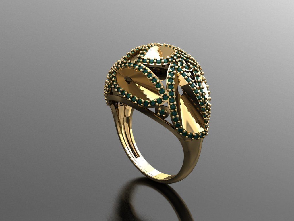 P230- Diamond ring 3D print model_3