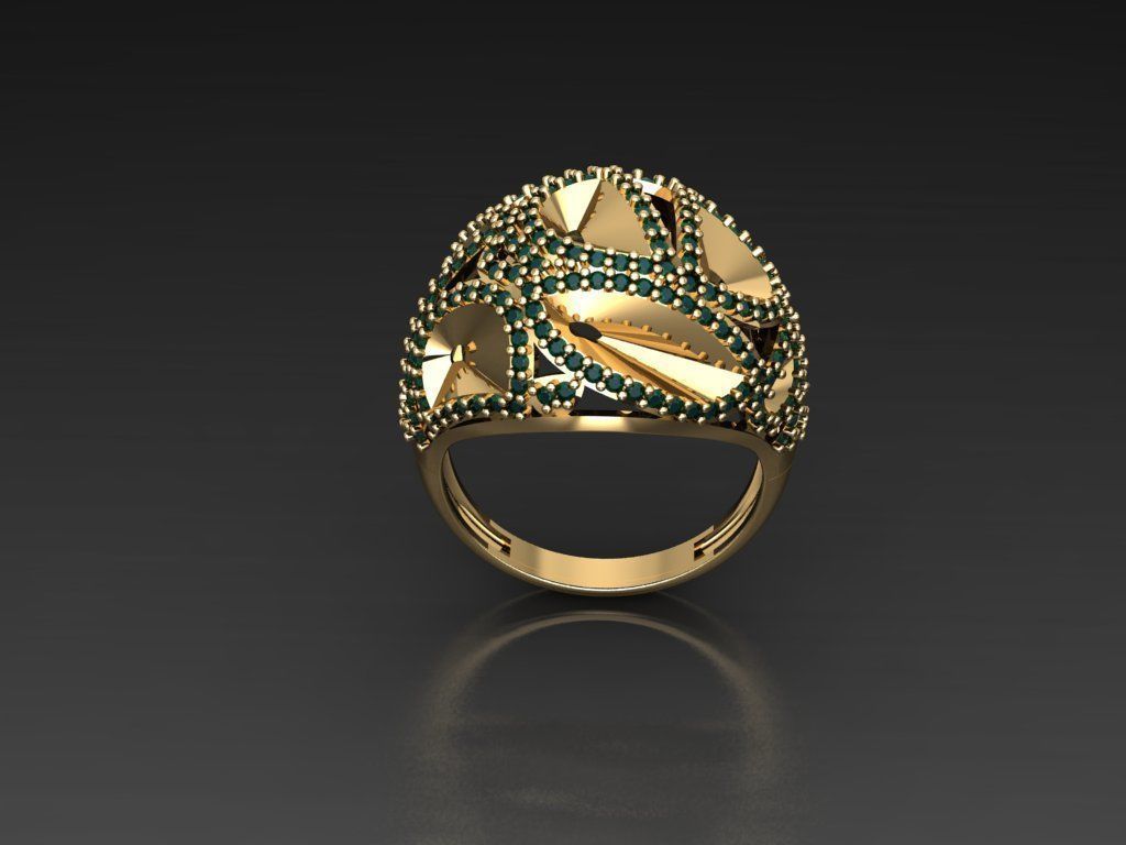 P230- Diamond ring 3D print model_4