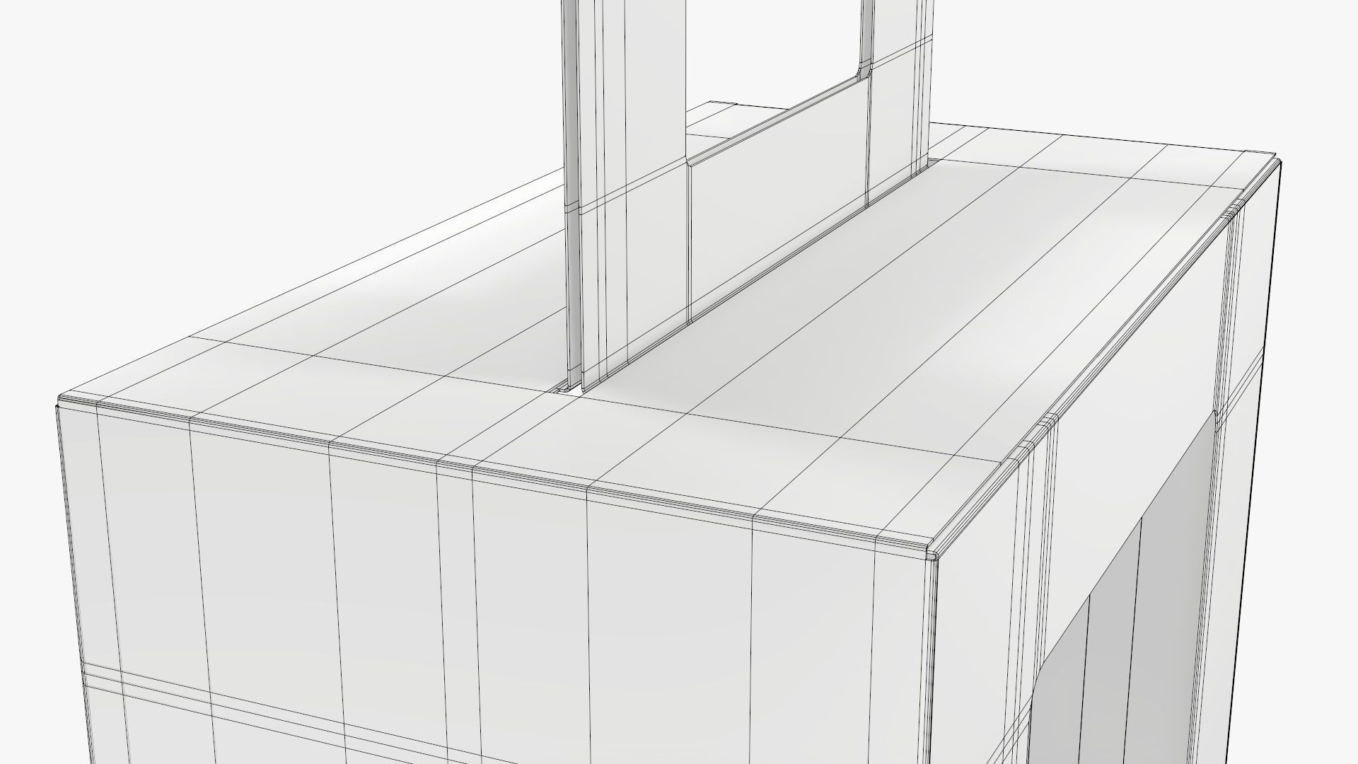 Empty carrying corrugated cardboard box with handle 02 3D model_9