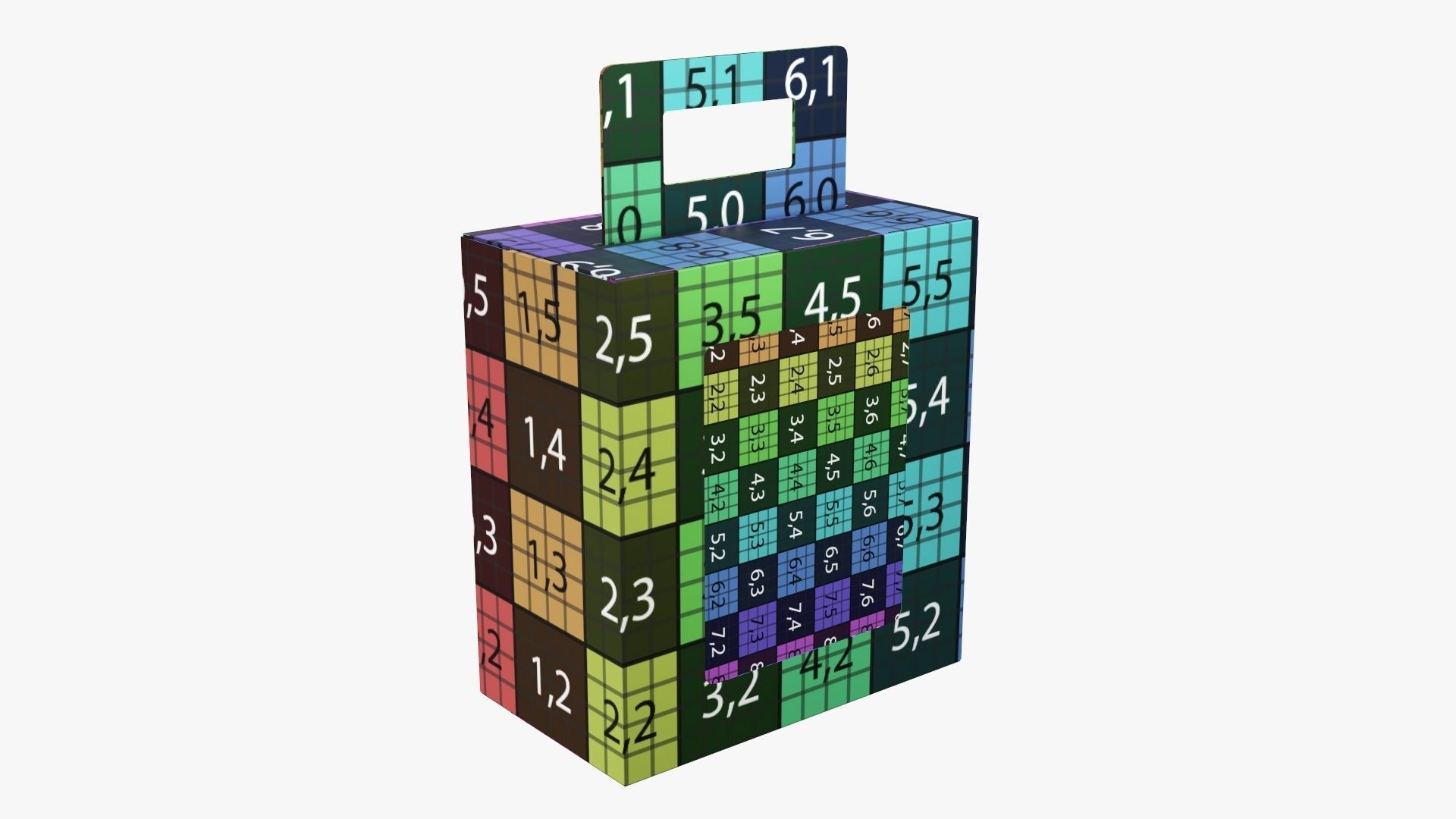 Empty carrying corrugated cardboard box with handle 02 3D model_11