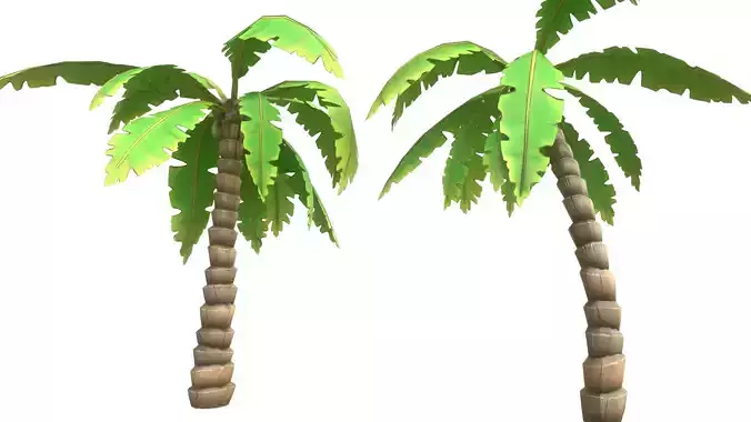 Cartoon Palm Tree Low-poly 3D model