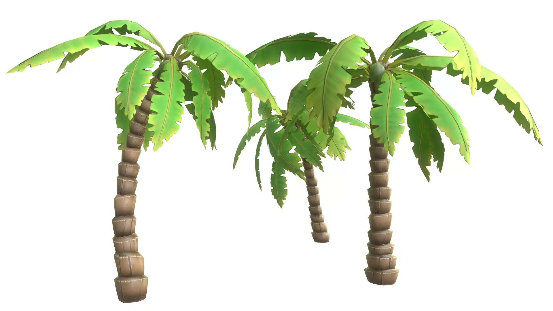 Cartoon Palm Tree Low-poly 3D model_0