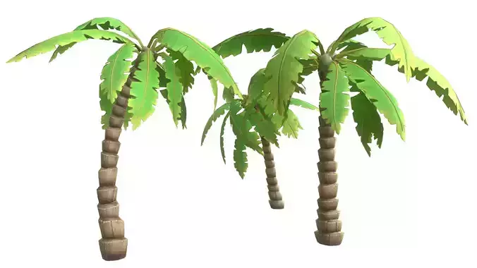 Cartoon Palm Tree Low-poly 3D model