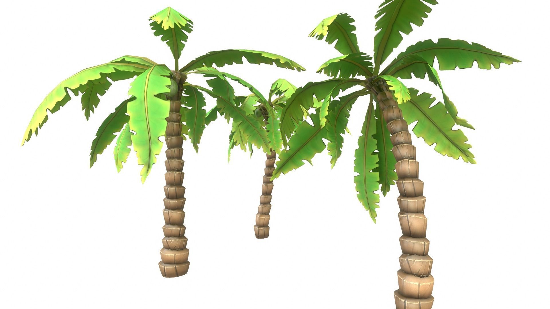 Cartoon Palm Tree Low-poly 3D model_1