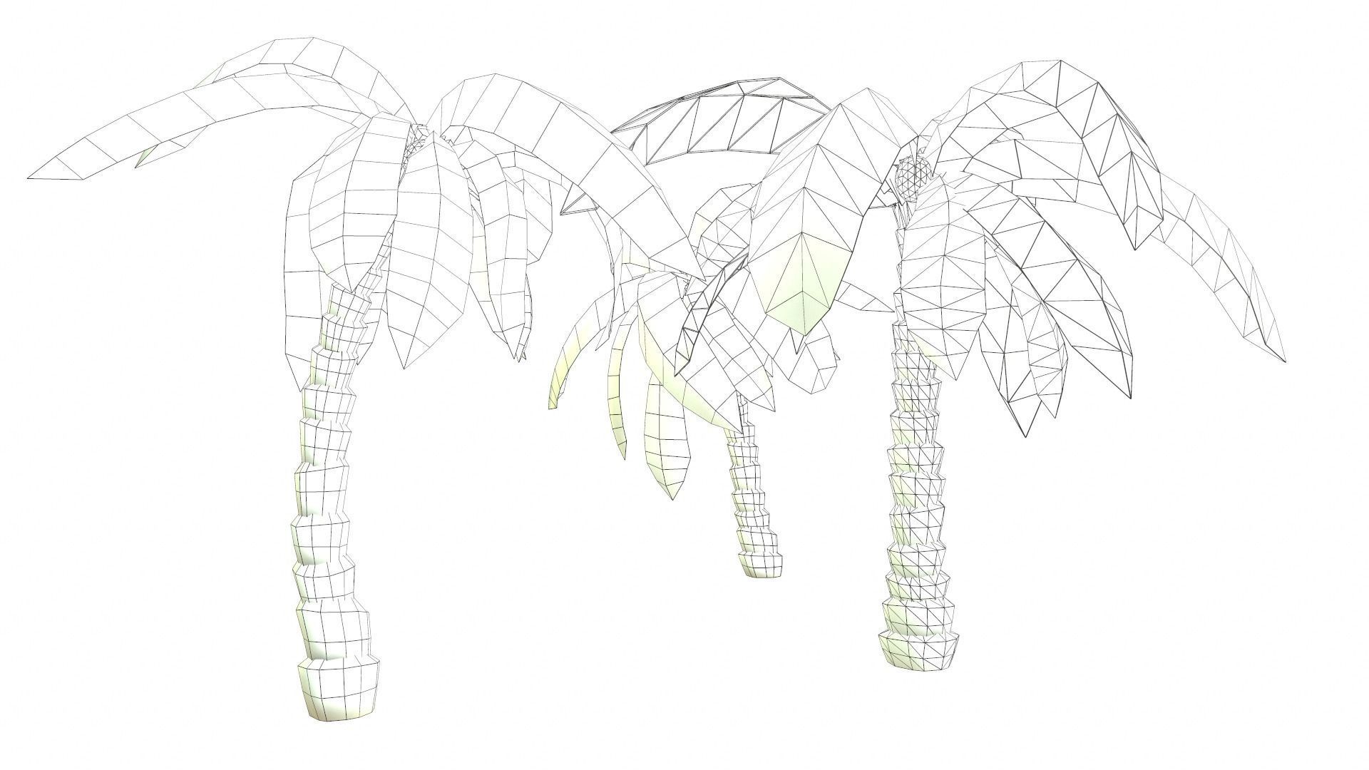 Cartoon Palm Tree Low-poly 3D model_11