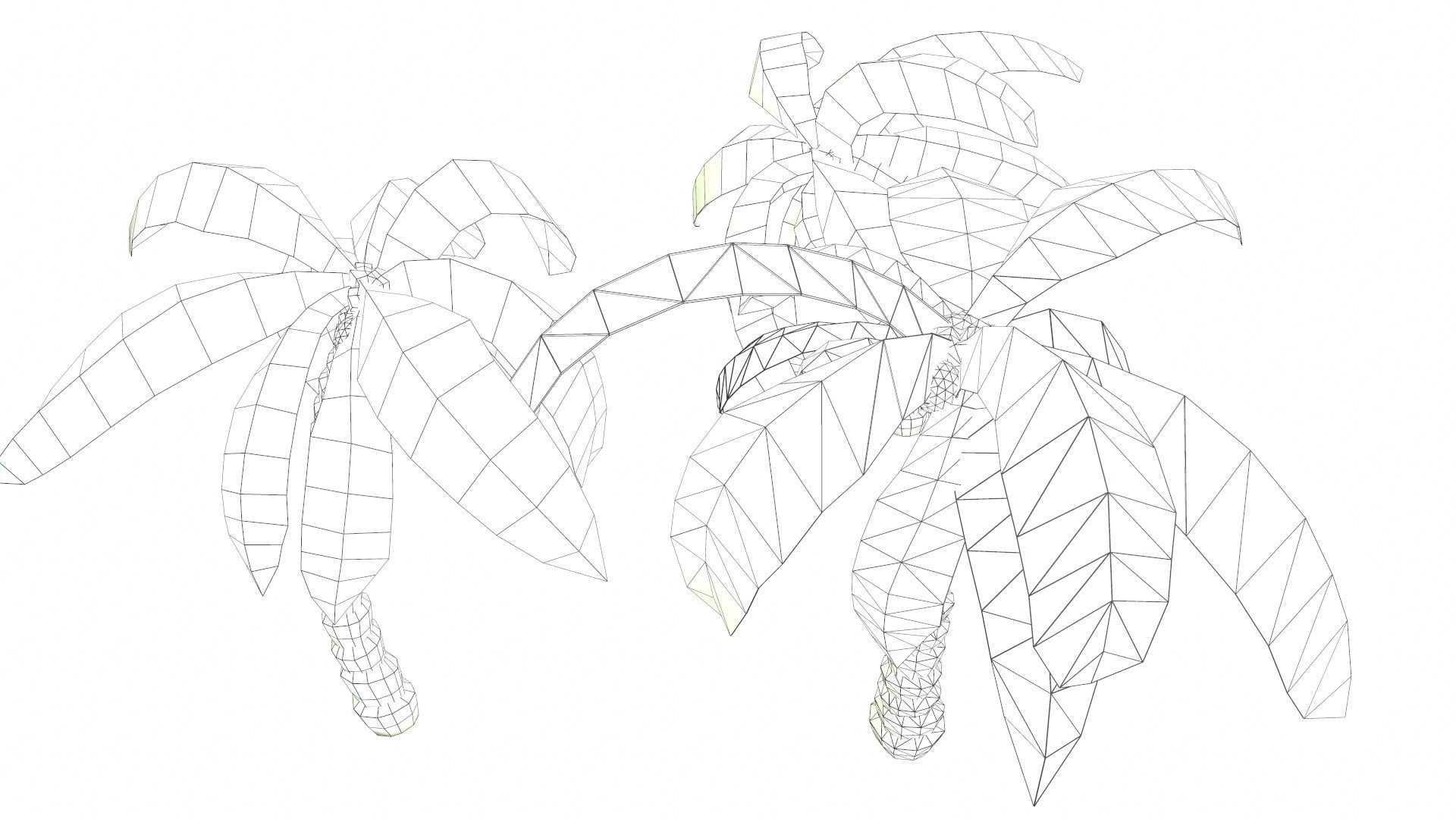 Cartoon Palm Tree Low-poly 3D model_10