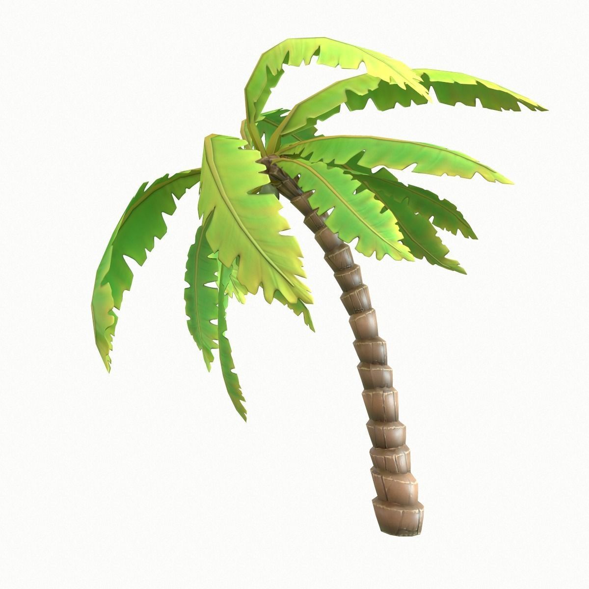 Cartoon Palm Tree Low-poly 3D model_4