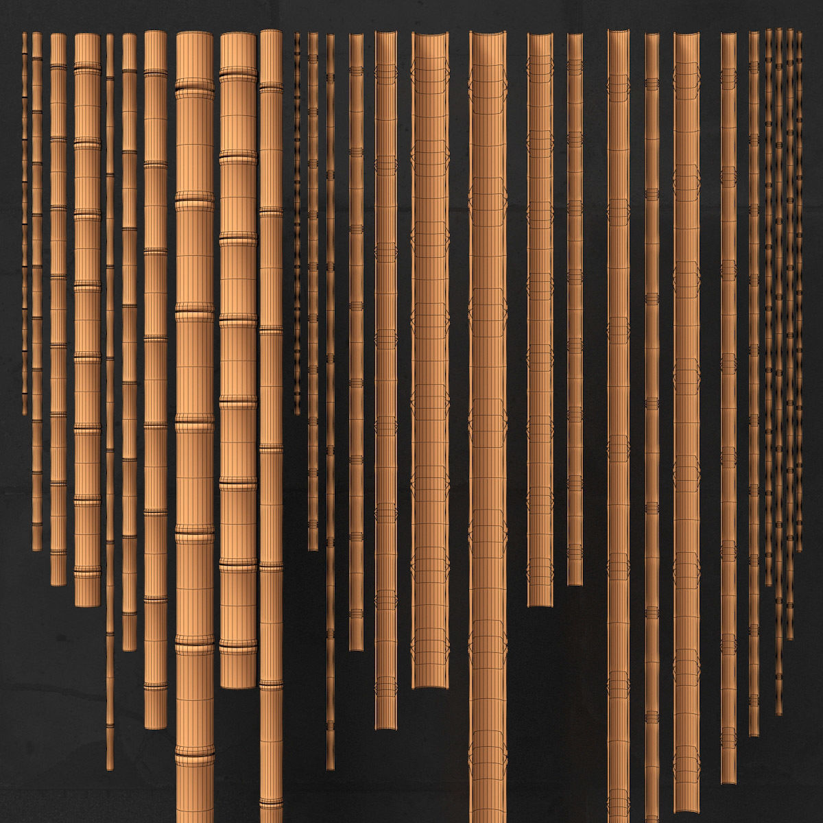 Bamboo ceiling decor tiki bar 3D model_20
