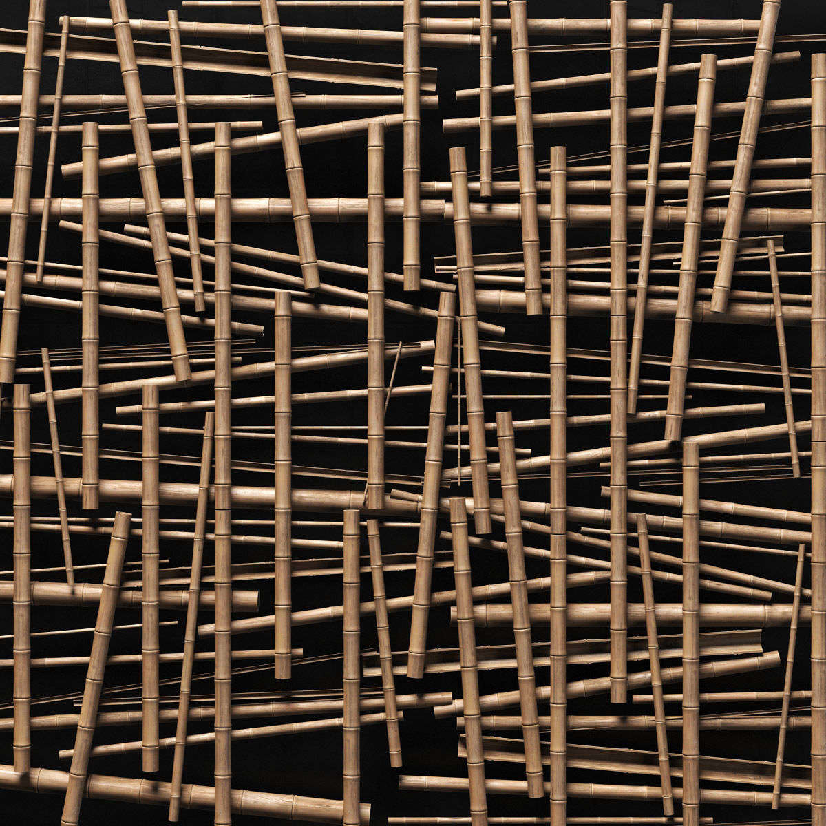 Bamboo ceiling decor tiki bar 3D model_4