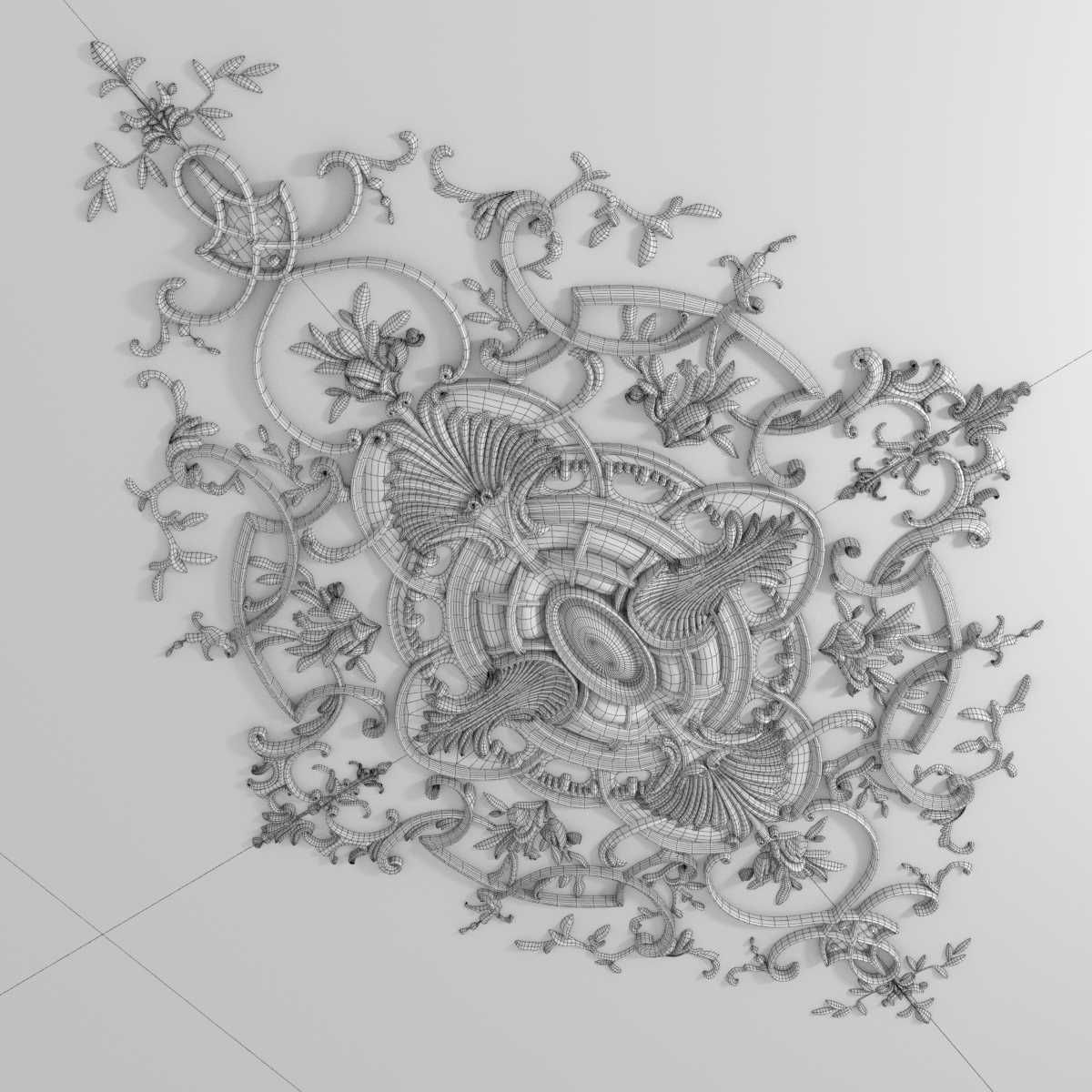 Auberlet Laurent Louis XV ceiling rosette 3D model_10