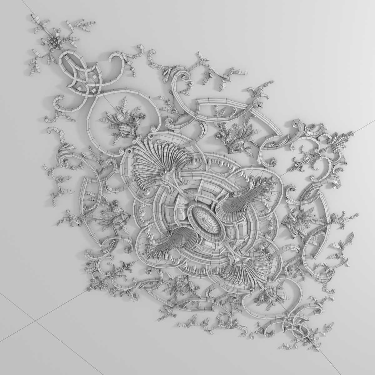 Auberlet Laurent Louis XV ceiling rosette 3D model_2